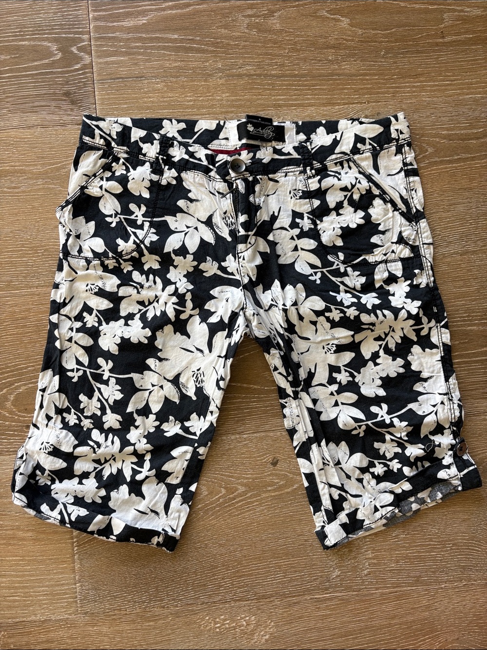 Black & White Floral Shorts